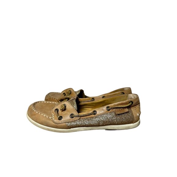 Sperry Top-Sider Coil Ivy Gold Sparkle Leather Boat Shoes Women’s 8M - Picture 6 of 10